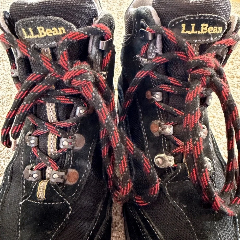 LL Bean Mens Tek 2.5 Primaloft Insulated Hiking Boots Black Red Size 7.5‎ M